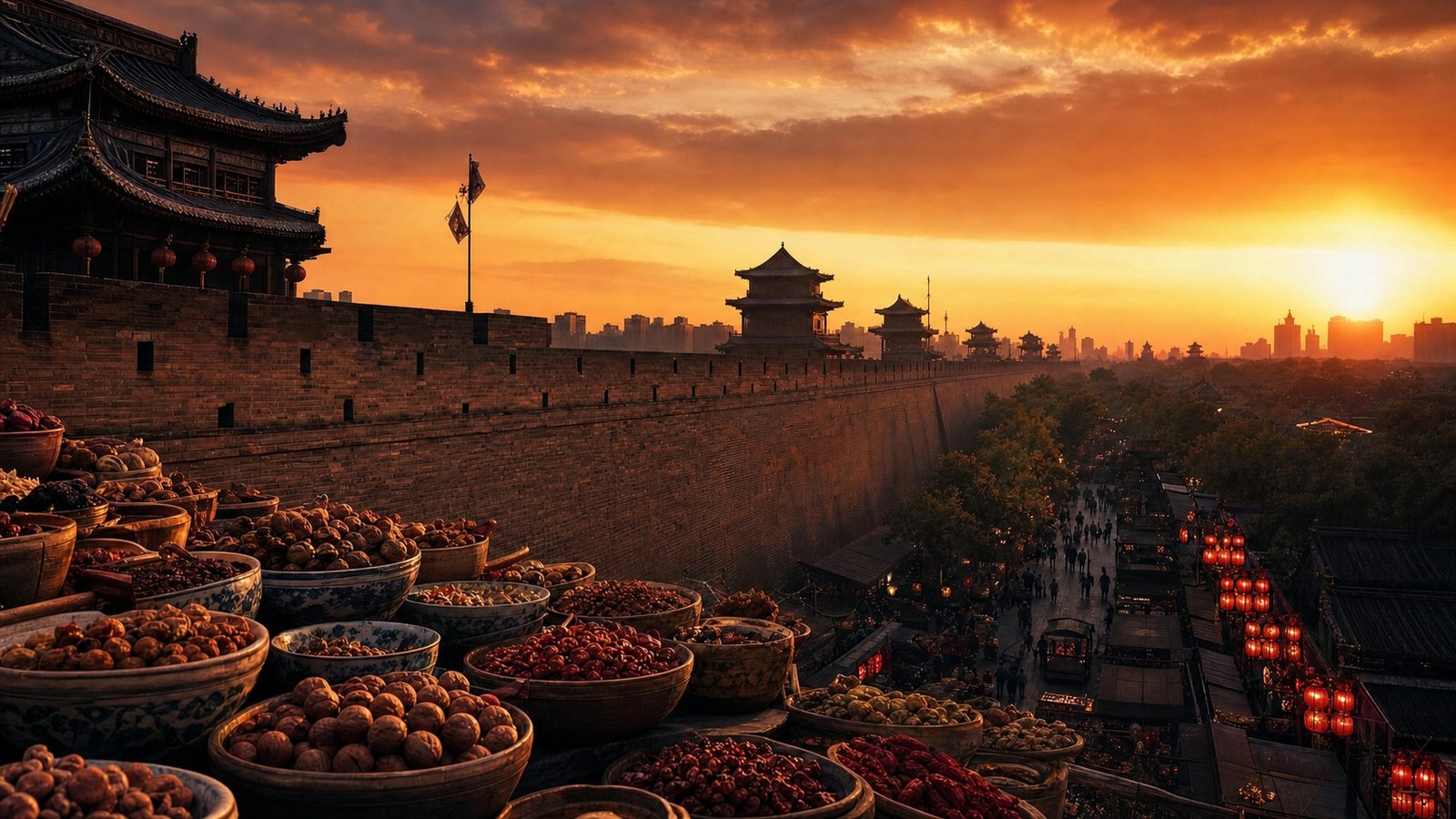 City Walls · Tang Dynasty · Silk Road Heritage · Fly to Shanghai — China — Muslim travel destination